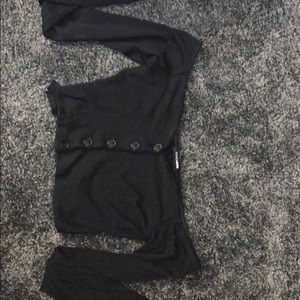black button up crop top